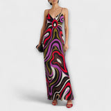 Daphne - Maxi kleit marmorist mustriga