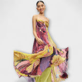 Kiara - Maxi kleit elava Ikat mustriga