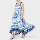 Lucia - Lummav lillemuster maxi kleit