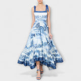 Lucia - Lummav lillemuster maxi kleit